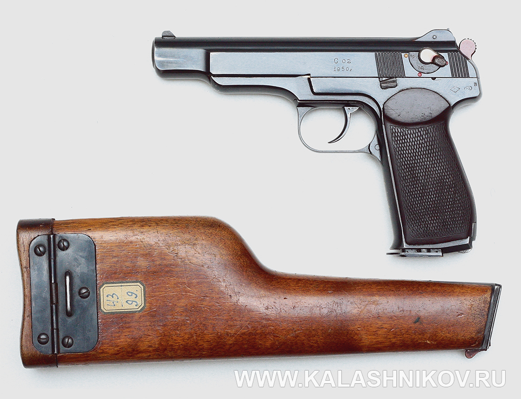 АПС, автоматический пистолет Стечкина рядом с кобурой-прикладом