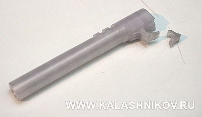 сломанный 3D-прототип ствола для пистолета CZ 75 SP-01