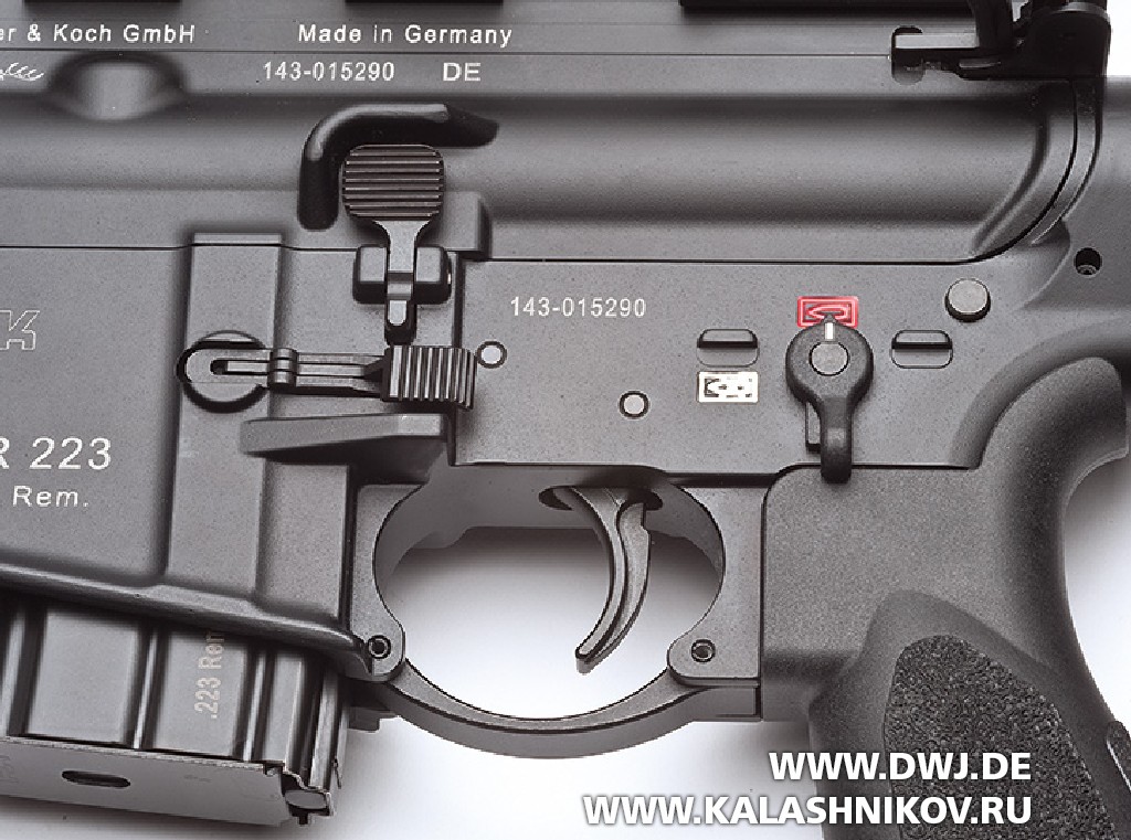 Винтовка HK MR223 А3. Органы управления