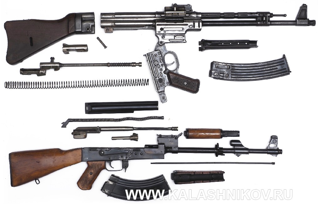 Сравнение автомата Калашникова (АК) и Штурмгевера (StG44). Неполная разборка